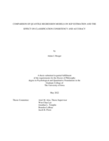 Comparison of quantile regression models on SGP estimation and the effect on classification consistency and accuracy