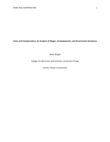 Crime and Compensation: An Analysis of Wages, Unemployment, and Government Assistance