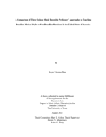 A comparison of three college music ensemble professors’ approaches to teaching Brazilian musical styles to non-Brazilian musicians in the United States of America