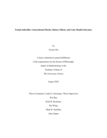 Female infertility: generational obesity, dietary effects, and later health outcomes