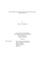 Dialysis modality decision-making in adults with end-stage renal disease: a mixed-methods study