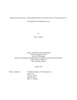 Queering group therapy: a mixed methods study of the effectiveness of group therapy for transgender and non-binary persons