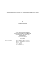 The role of morphological processing in the reading abilities of middle school students