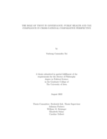 The role of trust in governance: public health and tax compliance in cross-national comparative perspective