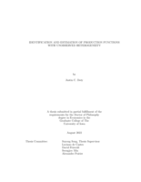 Identification and estimation of production functions with unobserved heterogeneity