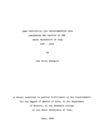 Some statistical and interpretative data concerning the faculty of the State University of Iowa, 1847-1916