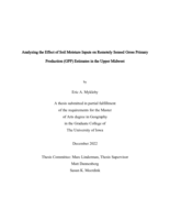 Analyzing the effect of soil moisture inputs on remotely sensed gross primary production (GPP) estimates in the upper midwest