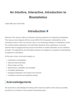 An Intuitive, Interactive, Introduction to Biostatistics