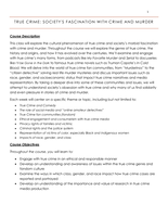 True Crime FYS Syllabus & Course Content