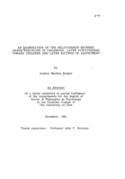 An examination of the relationship between harsh discipline in childhood, later punitiveness toward children and later ratings of adjustment