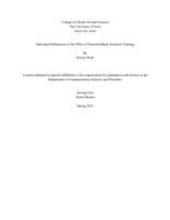 Individual Differences in the Effect of Neurofeedback Attention Training