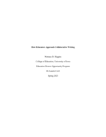 How Educators Approach Collaborative Writing
