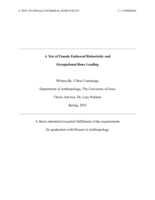 A Test of Female Entheseal Robusticity and Occupational Bone Loading