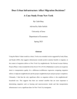 Does Urban Infrastructure Affect Migration Decisions?: A Case Study From New York