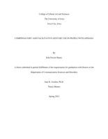 Compensatory and Facilitative Gesture Use in People with Aphasia