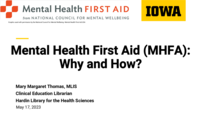 Mental Health First Aid (MHFA): Why and How?