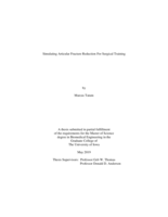 Simulating articular fracture reduction for surgical training
