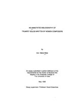 An annotated bibliography of trumpet solos written by women composers