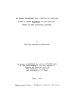 An essay comparing the libretto of Carlisle Floyd's opera Susannah to the Biblical story of the apocrypha Susanna