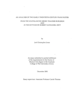 An analysis of two early twentieth-century piano suites: From the Southland by Henry Thacker Burleigh and In the Bottoms by Robert Nathaniel Dett 