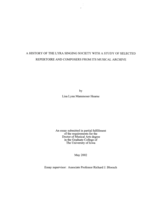 A history of the Lyra Singing Society with a study of selected repertoire and composers from its musical archive