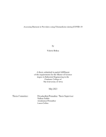Assessing burnout in providers using telemedicine during the COVID-19 pandemic