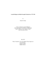 Loyalist refugees in British-occupied Charlestown, 1775-1784