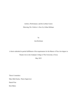 Archive, performance, and the lesbian canon: directing The children’s hour by Lillian Hellman