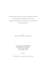 Magnetic field effects on electrochemical systems, lanthanide electrochemistry, thin layer sonoelectrochemistry and models for polymer film characterization
