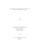 Undergraduate learners’ prior knowledge in an Introductory astronomy course