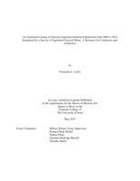 An annotated catalog of selected Argentine orchestral repertoire from 2000 to 2021 introduced by a survey of Argentine classical music: a resource for conductors and orchestras