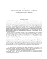 Institutional Recordings as Thesis