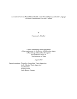 Associations between parent mental health, child-directed speech, and child language outcomes in preterm and full-term children