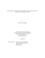 Counselor educators’ experiences giving feedback on students’ reflective work: an interpretative phenomenological analysis