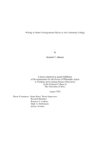 Writing in online undergraduate physics at the community college