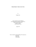 Michael Kimber’s music for solo viola