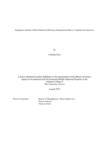 Respirator and face mask filtration efficiency enhancement due to unipolar ion emission
