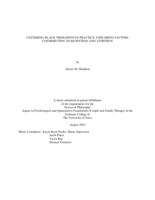 Centering black therapists in practice: exploring factors contributing to retention and attrition