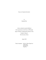 Essays on corporate investment