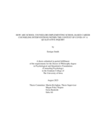 How are school counselors implementing school-based career counseling interventions within the context of COVID-19? A qualitative inquiry