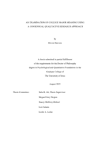 An examination of college major meaning using a consensual qualitative research approach