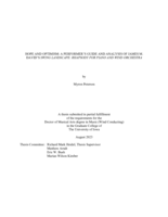 Hope and optimism: a performer's guide and analysis of James M. David's Swing landscape: rhapsody for piano and wind orchestra