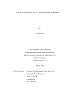Social functioning ability and consumer behavior