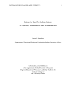 Pathways for Rural Pre-Medicine Students: An Exploratory Action Research Study to Reduce Barriers