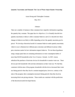 Quantity Uncertainty and Demand: The Case of Water Smart Reader Ownership