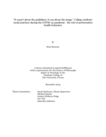 “It wasn’t about the guidelines; it was about the image.” College students’ social practices during the COVID-19 pandemic:  the role of performative health behaviors