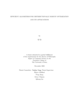 Efficient algorithms for distributionally robust optimization and its applications