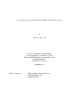 An investigation of accessibility and availability of audiologists in Iowa