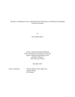 The Effect of peripheral vision on helicopter pilot performance and workload in degraded visual environments