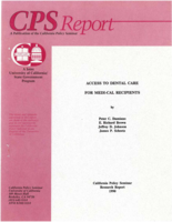 Access to Dental Care for Medi-Cal Recipients